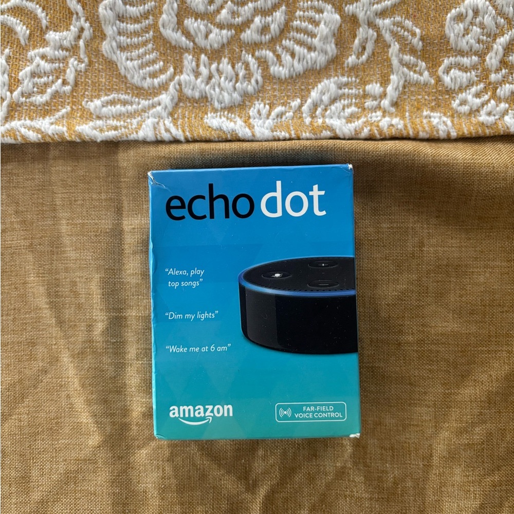 Amazon Echo Dot in Blue and Black